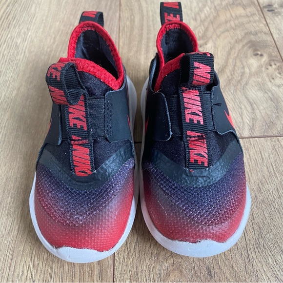 Nike Flex Runner TD Shoes ‘University Red Black’ Size 7c - Picture 5 of 10